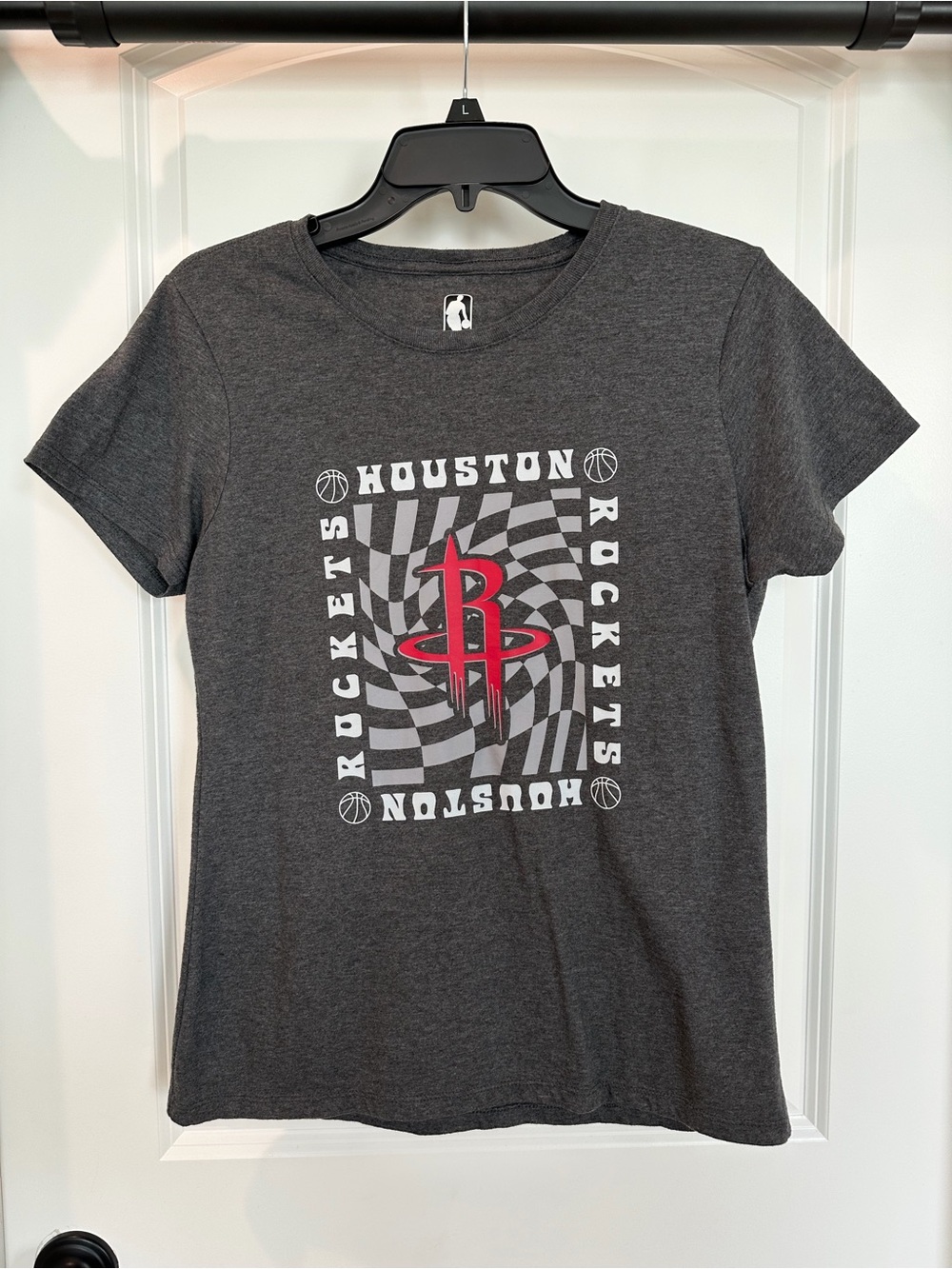 NBA Houston Rockets Charcoal Gray Unique Graphic Short Sleeve Tee